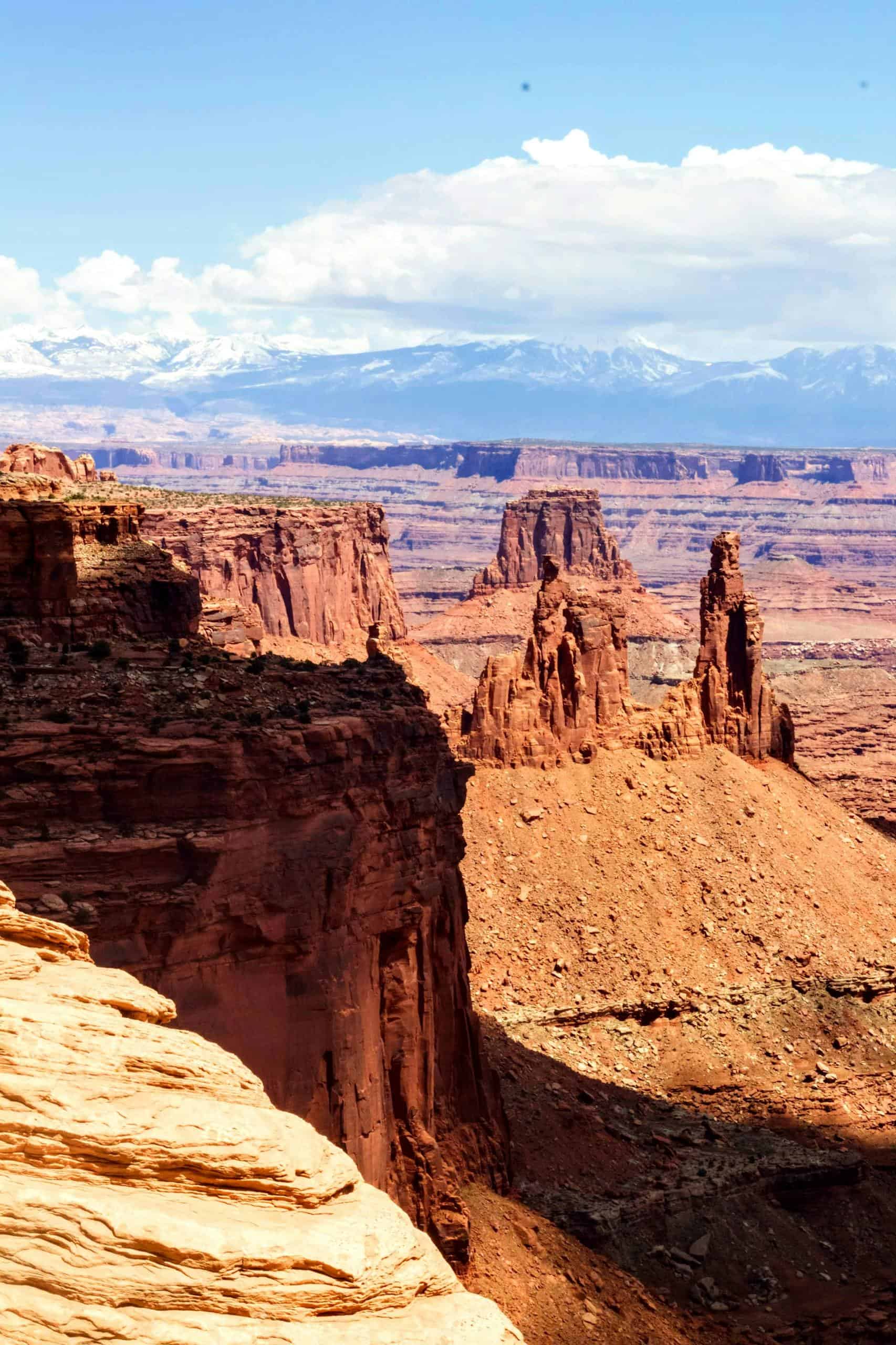 Breathtaking view of red rock formations under a clear blue sky.